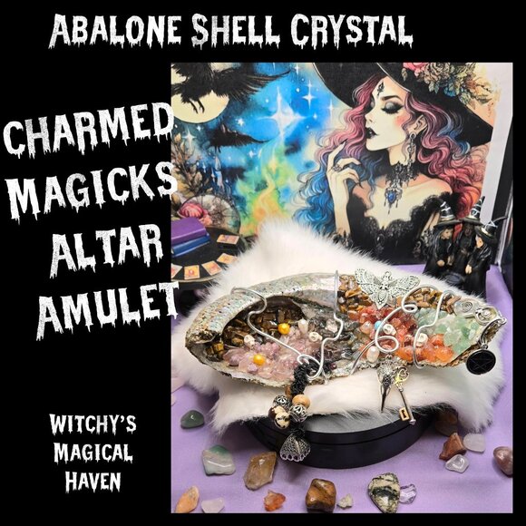 Abalone Shell Crystal Charmed Altar Magicks Amulet - Picture 2 of 5